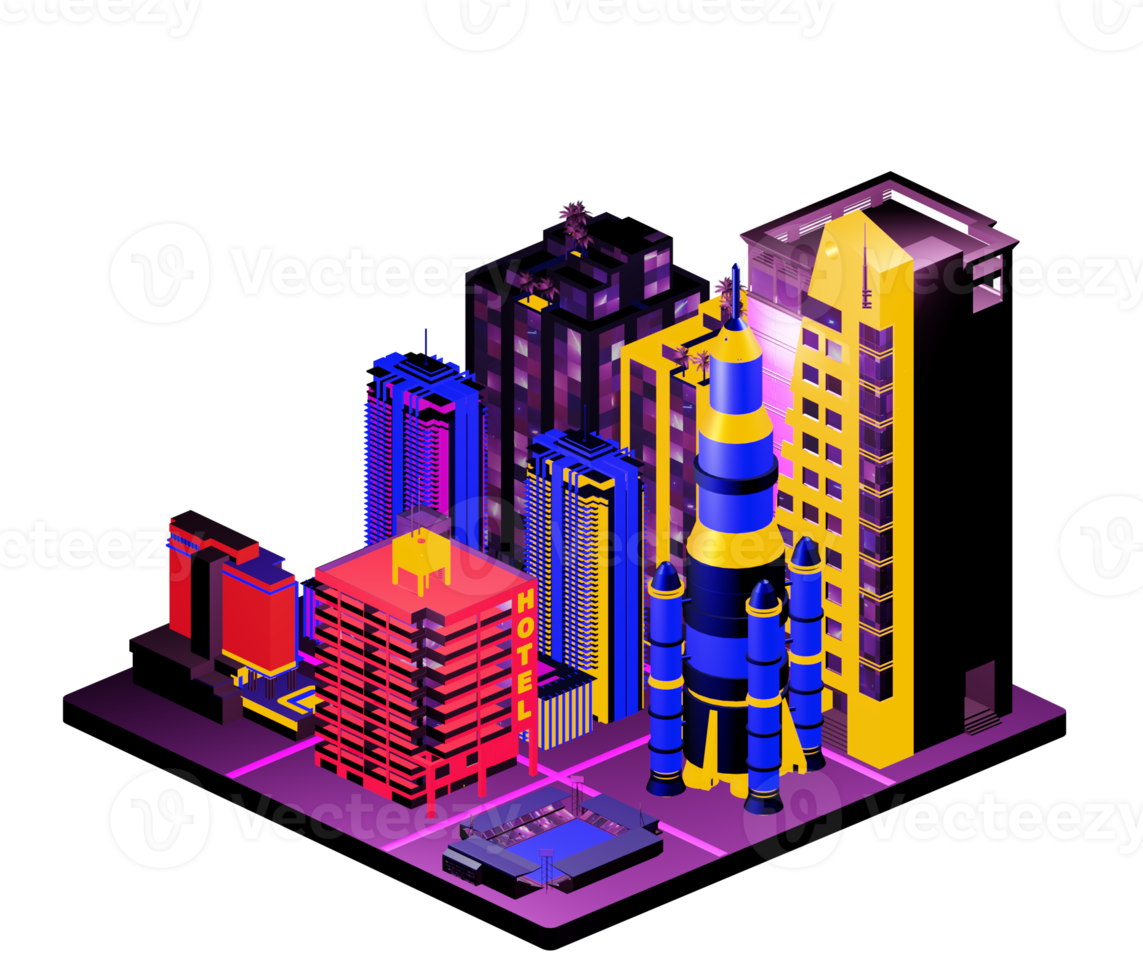 Isometric building in retro style png