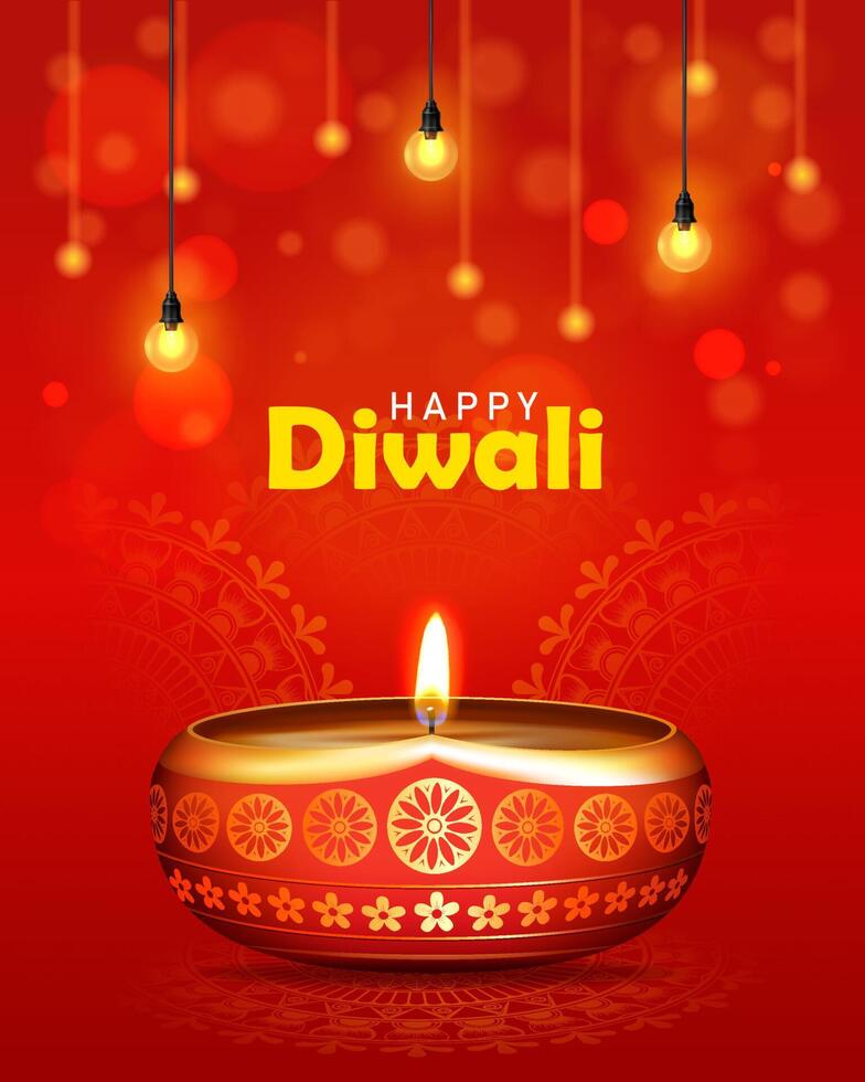 happy diwali festival template design for social media post, instagram ads, banner, greting card vector