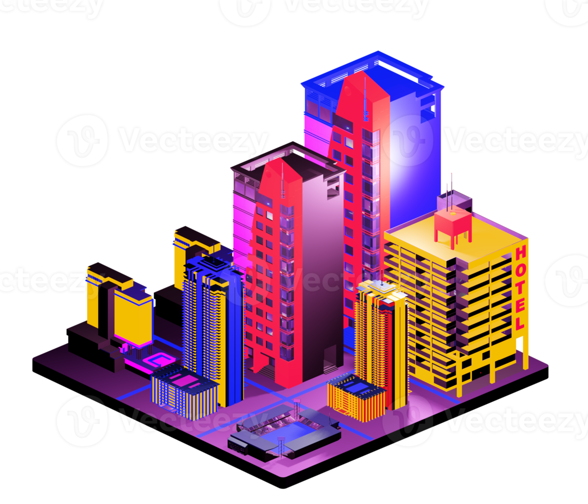 Isometric building arrangement png