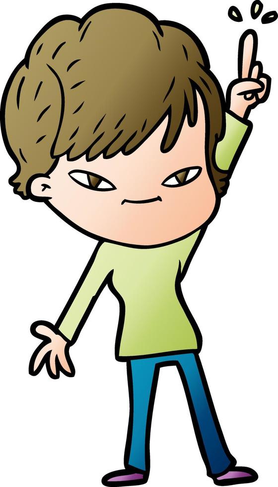 cartoon happy woman vector