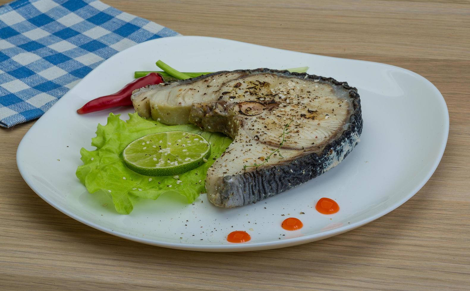 Grilled shark steak photo