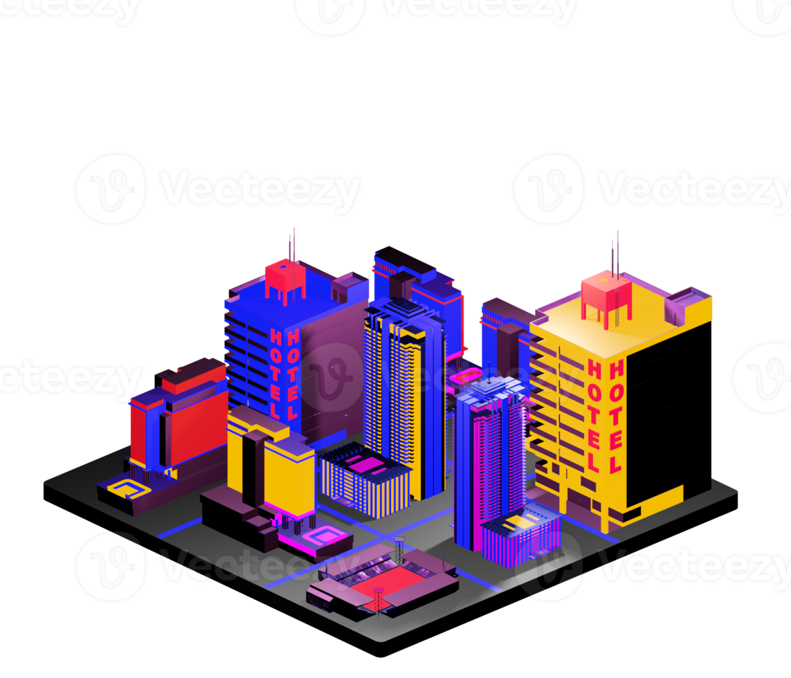 Isometric building arrangement png