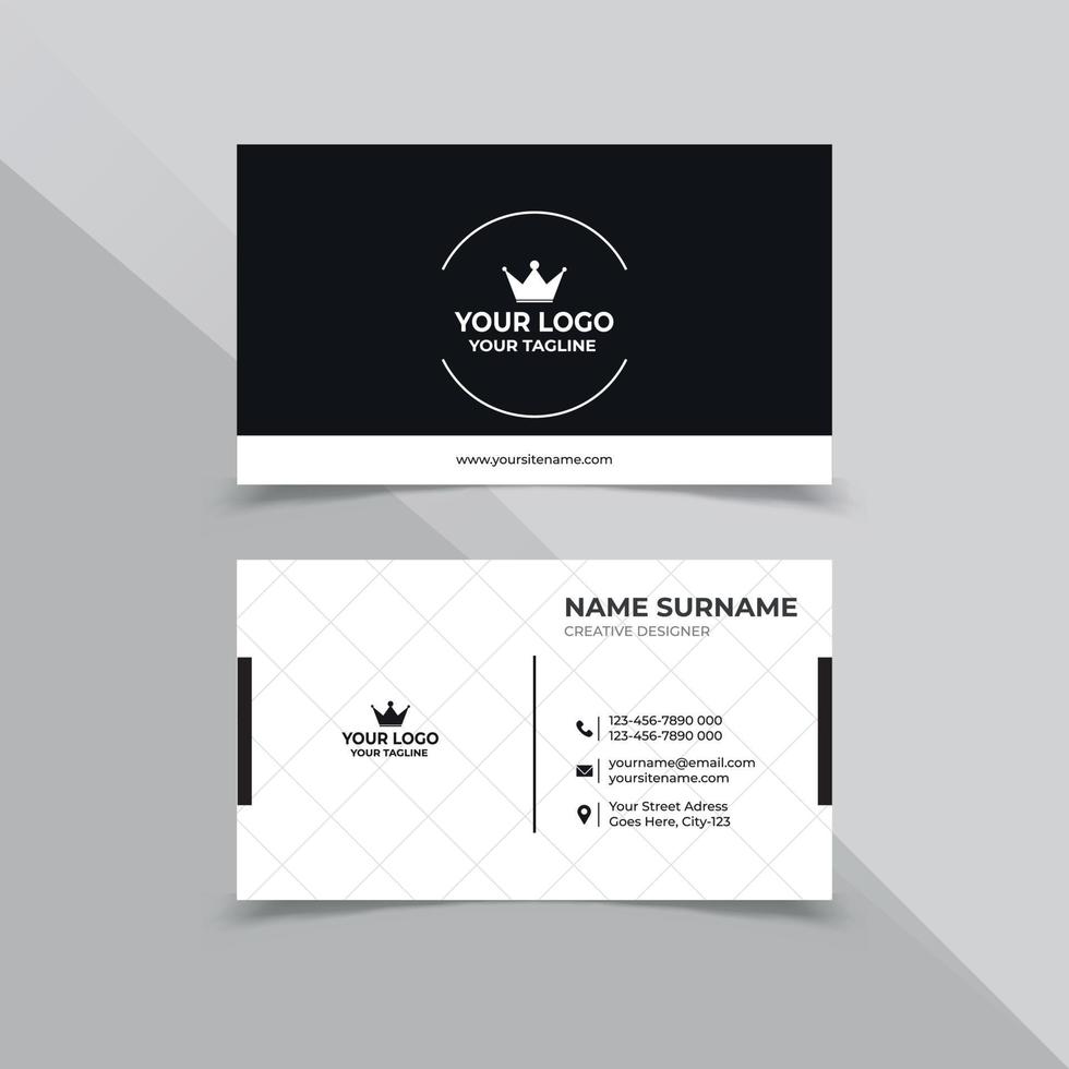 Minimal Business card design in Black and white color vector