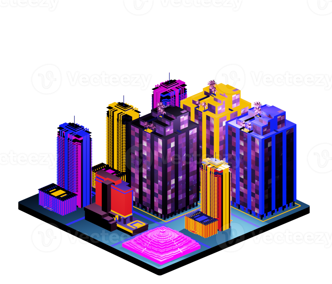 Isometric building arrangement png