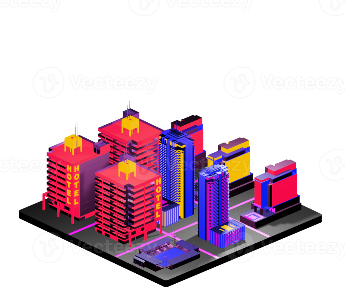 Isometric building arrangement png