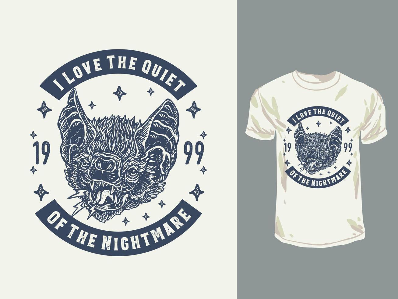 The vampire bat tattoo style t-shirt design vector