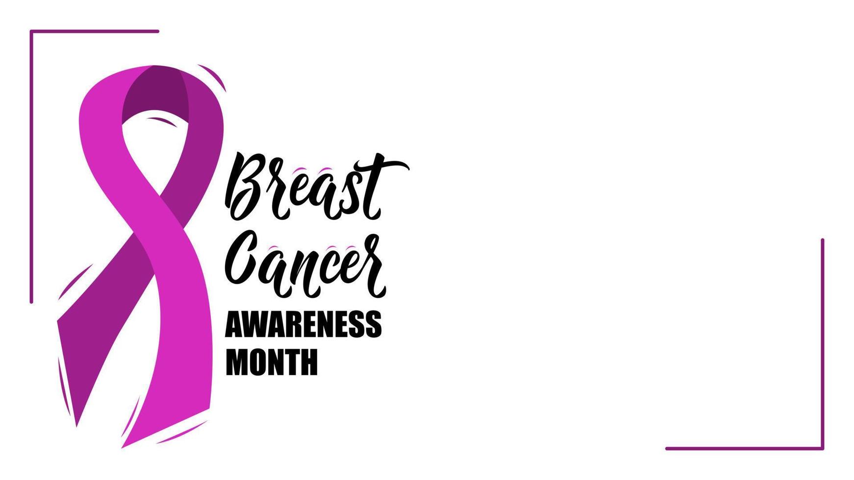 Breast cancer awareness month background with pink ribbon. Hand drawn design elements for appeal advertisement vector