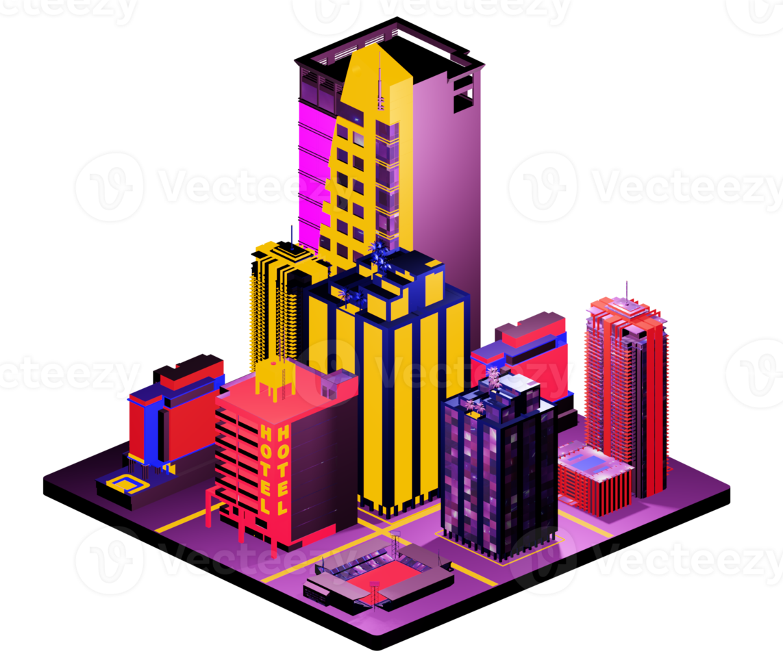 Isometric building arrangement png