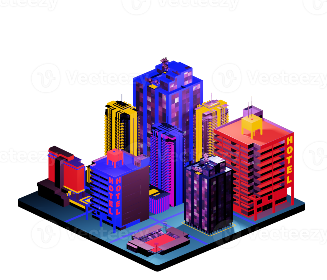 Isometric building arrangement png