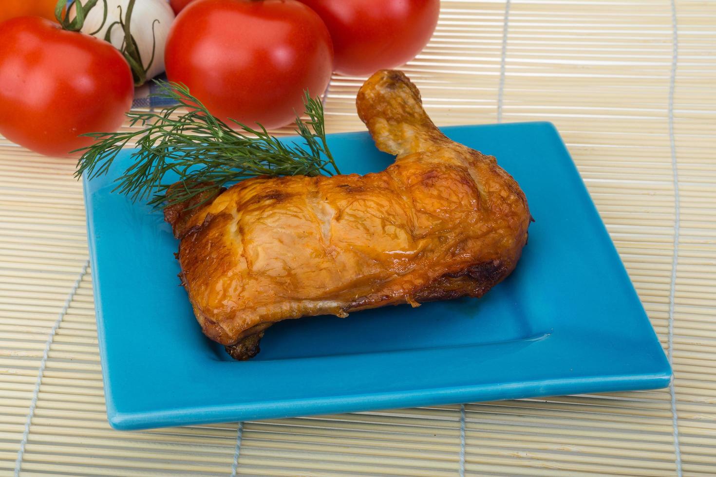 Roasted chicken leg photo