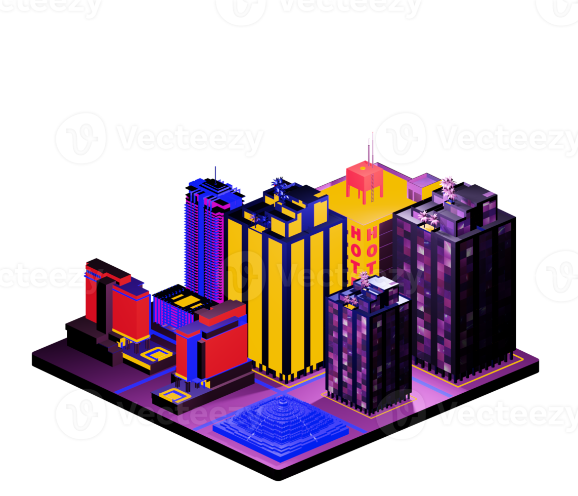 Isometric building arrangement png