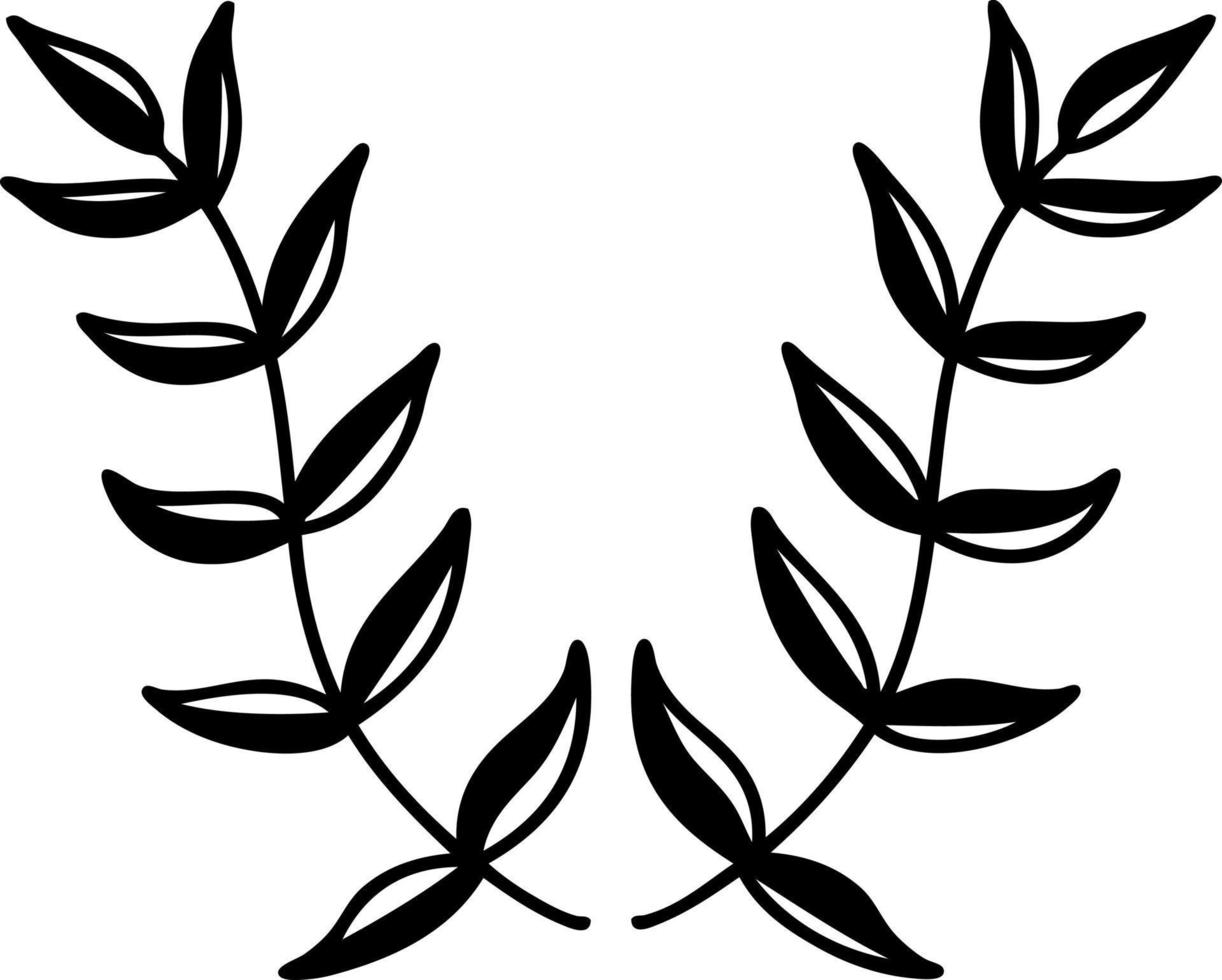 tattoo in black line style of a laurel vector