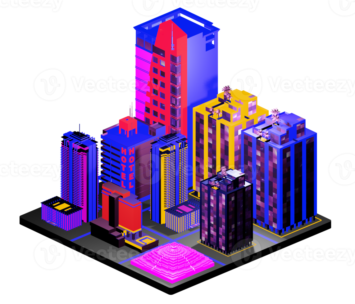 Isometric building arrangement png