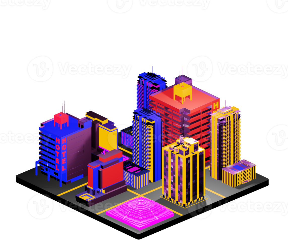 Isometric building arrangement png