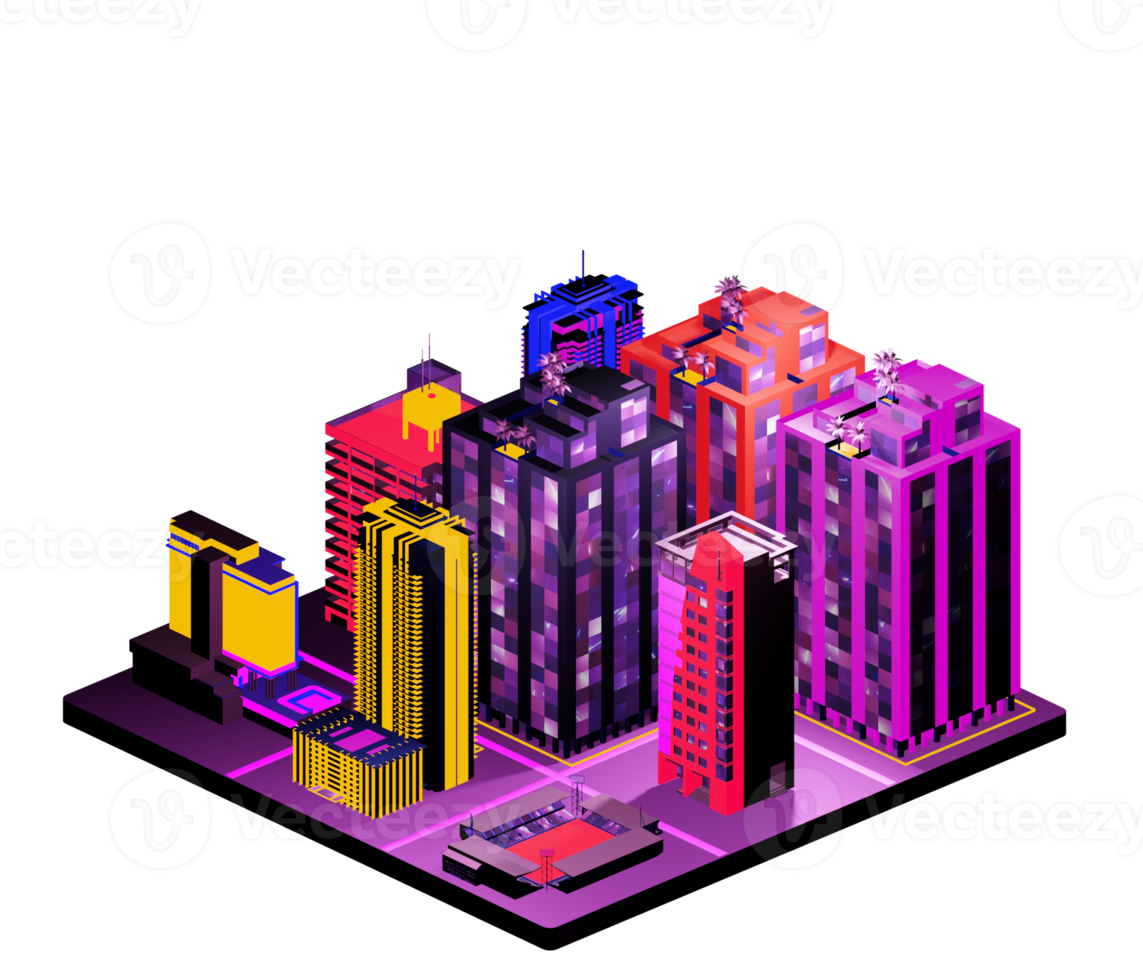 Isometric building in retro style png