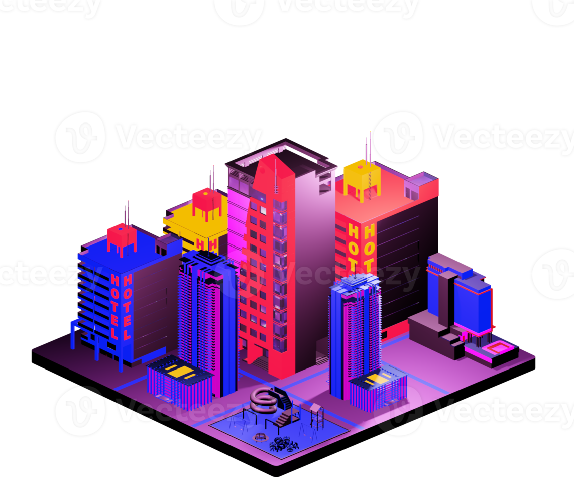 Isometric building in retro style png