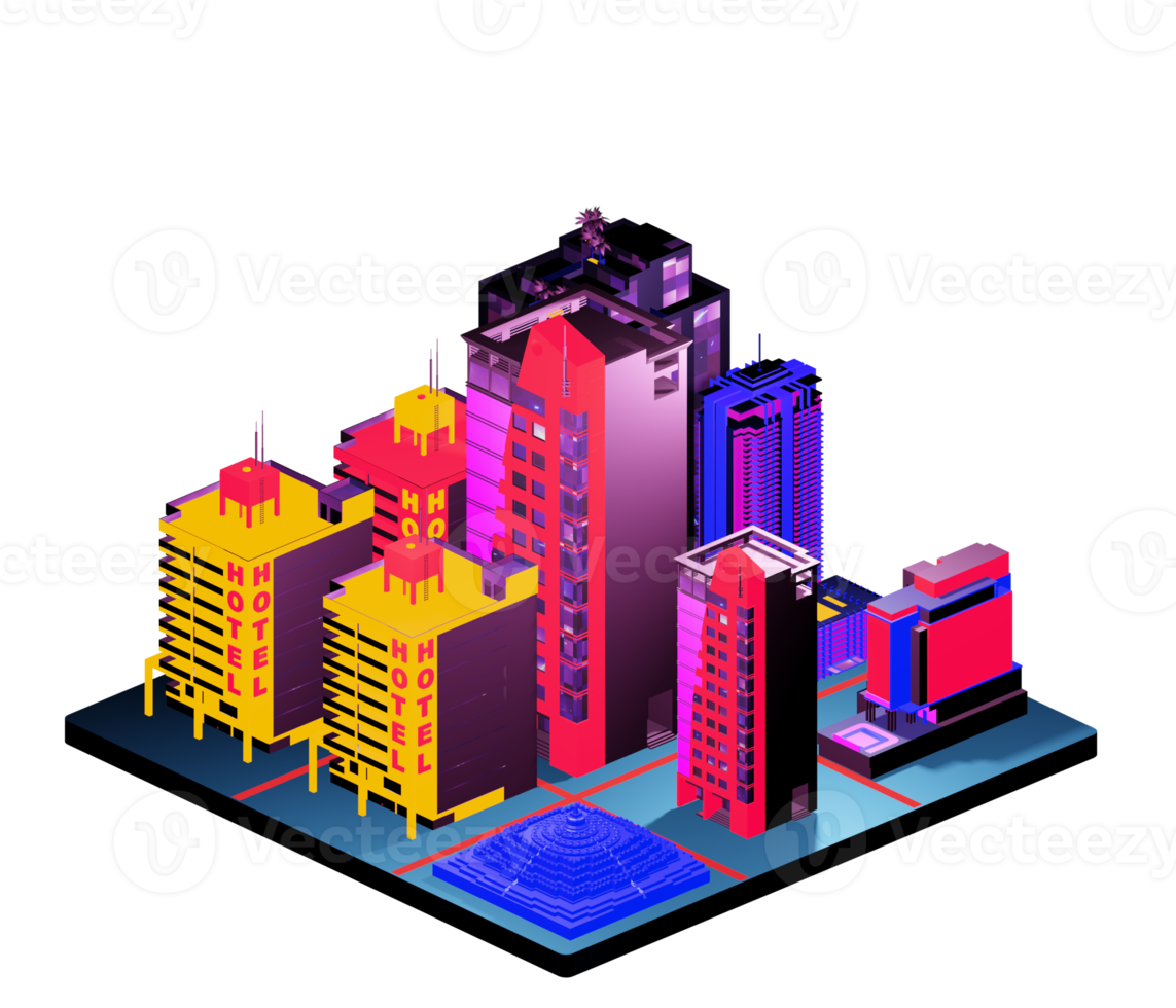 Isometric building arrangement png