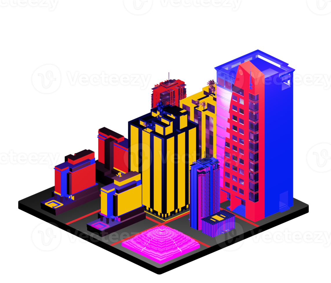 Isometric building arrangement png