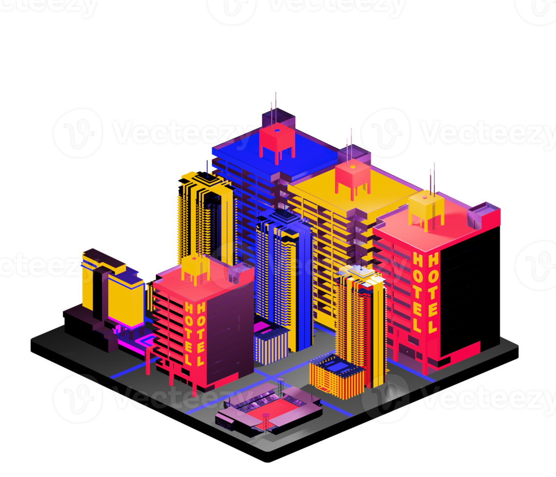 Isometric building in retro style png