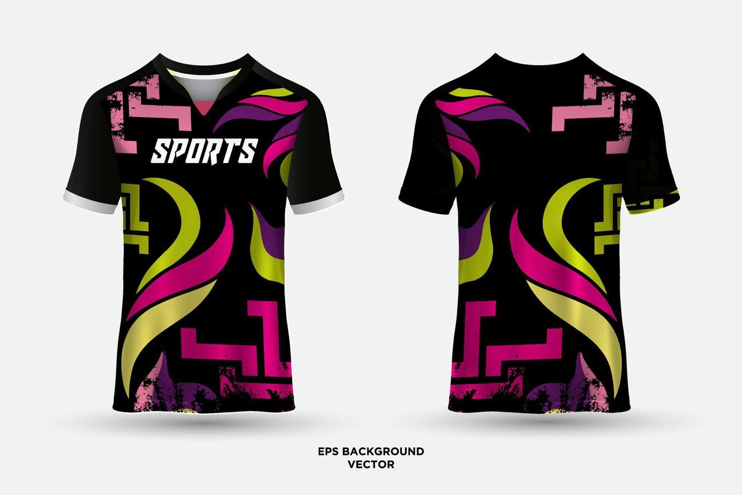 camiseta de diseño futurista y fantástico adecuada para carreras, fútbol, juegos, deportes electrónicos y ciclismo. vector