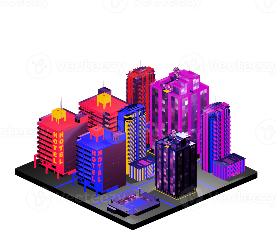 Isometric building arrangement png