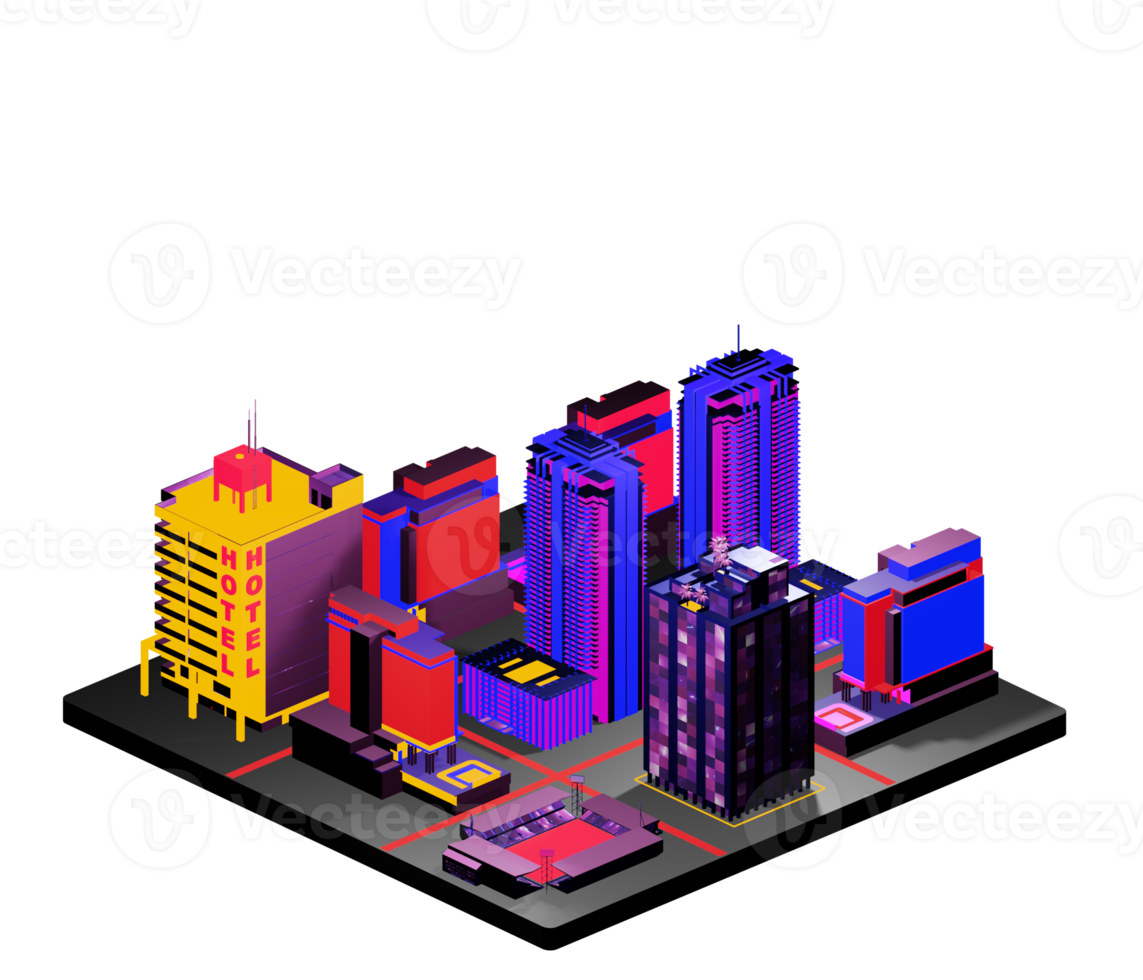 Isometric building in retro style png