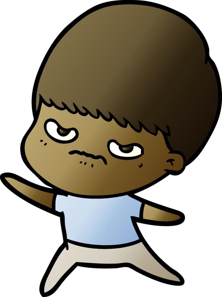 cartoon angry boy vector