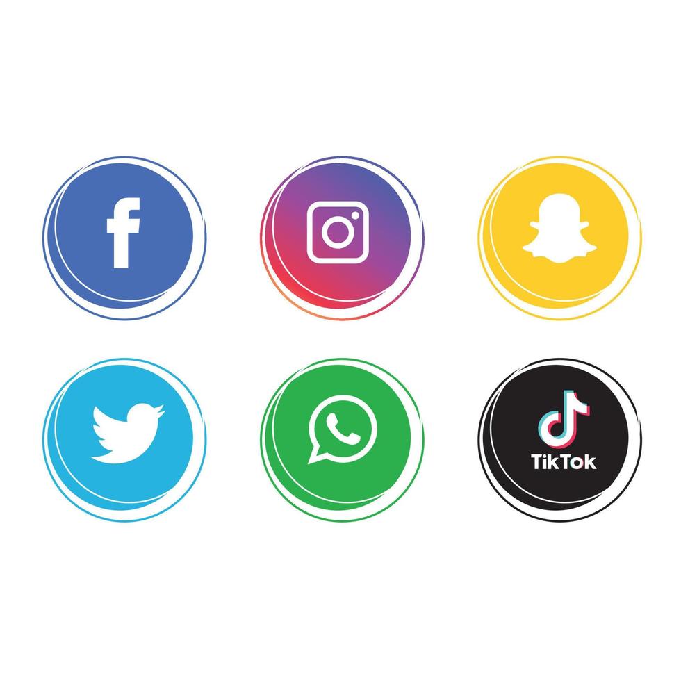 Social media icons set Logo Vector Illustrator