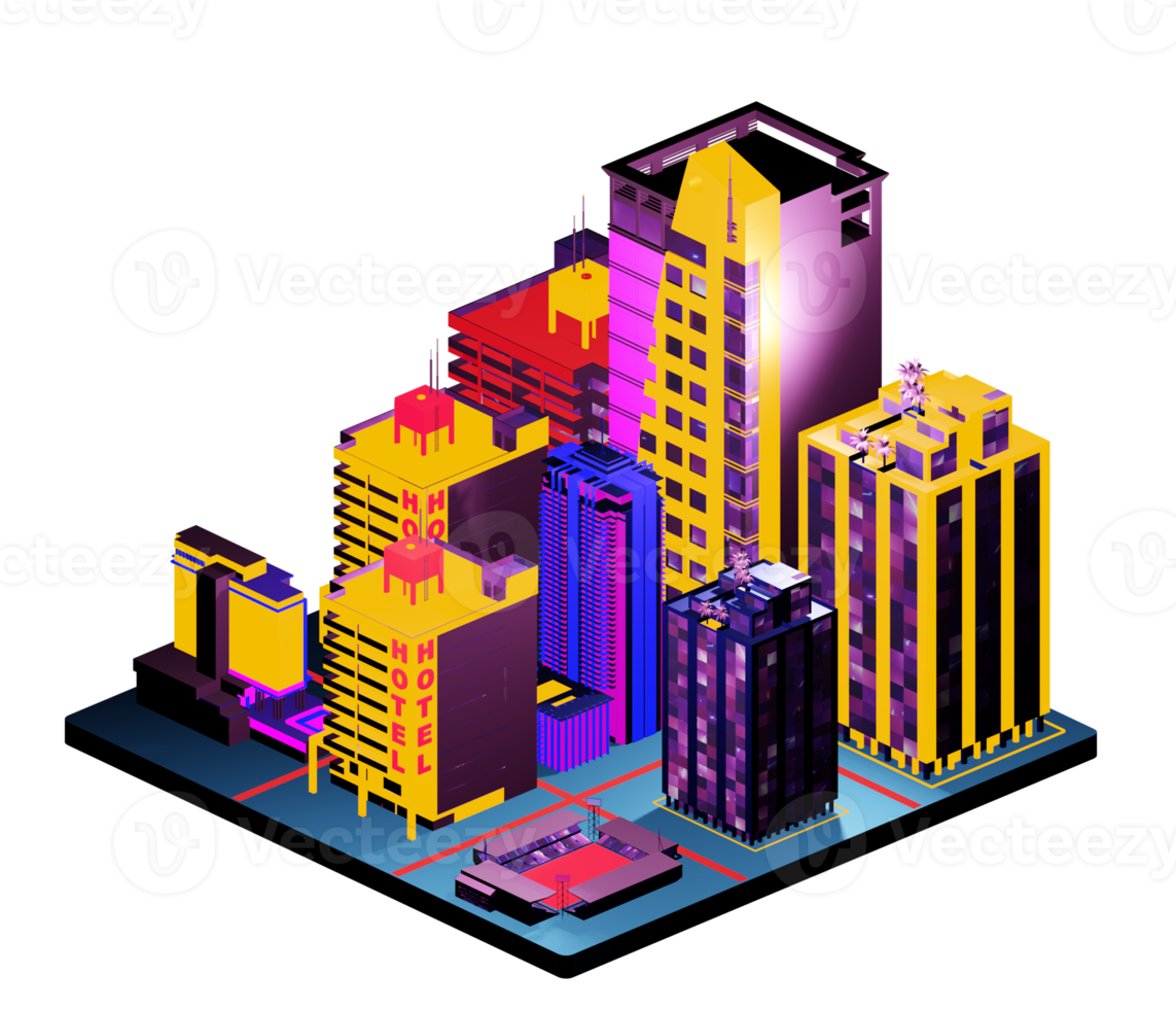 Isometric building arrangement png