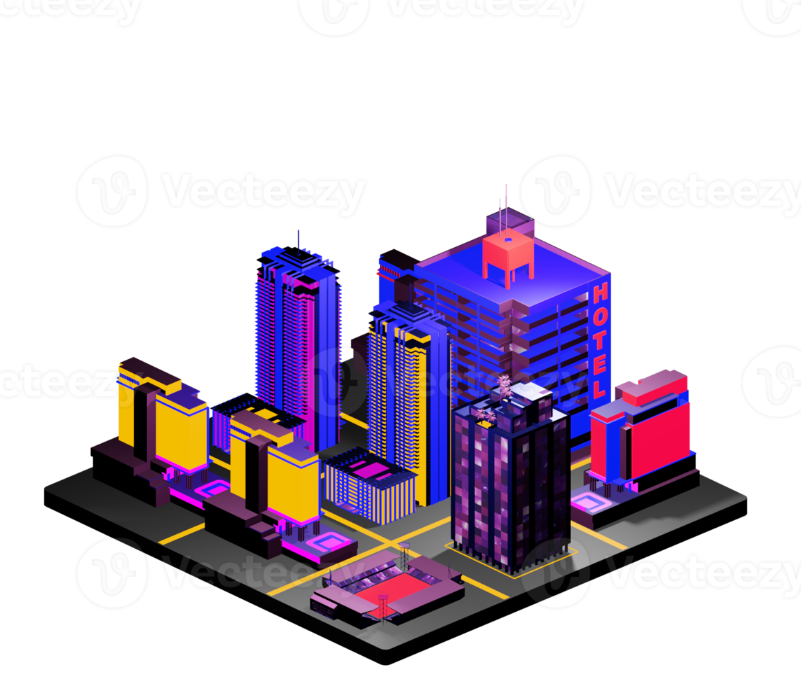 Isometric building arrangement png