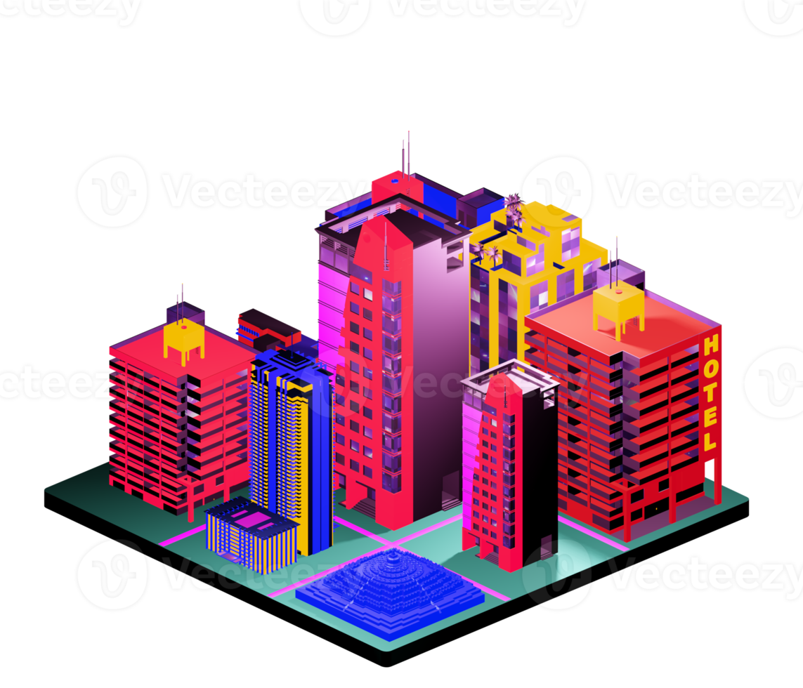 Isometric building in retro style png