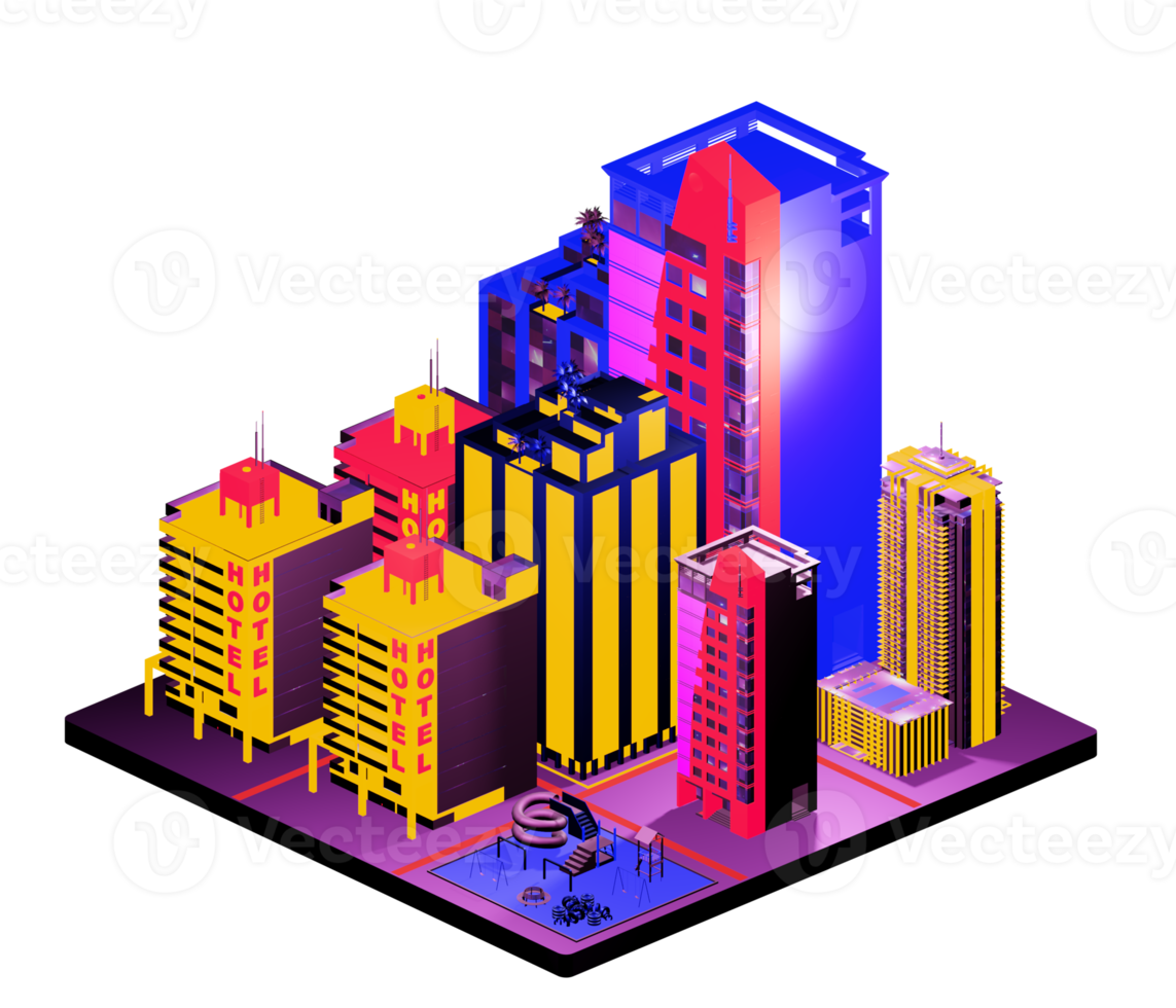 Isometric building arrangement png