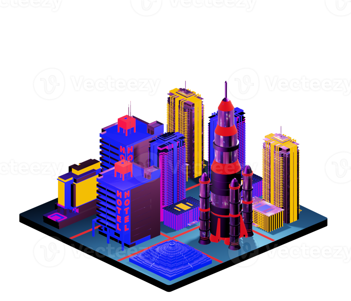 Isometric building arrangement png