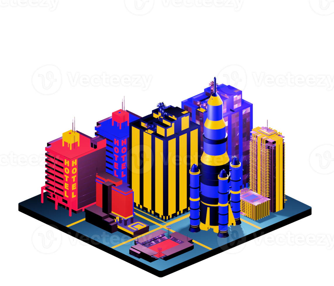 Isometric building arrangement png
