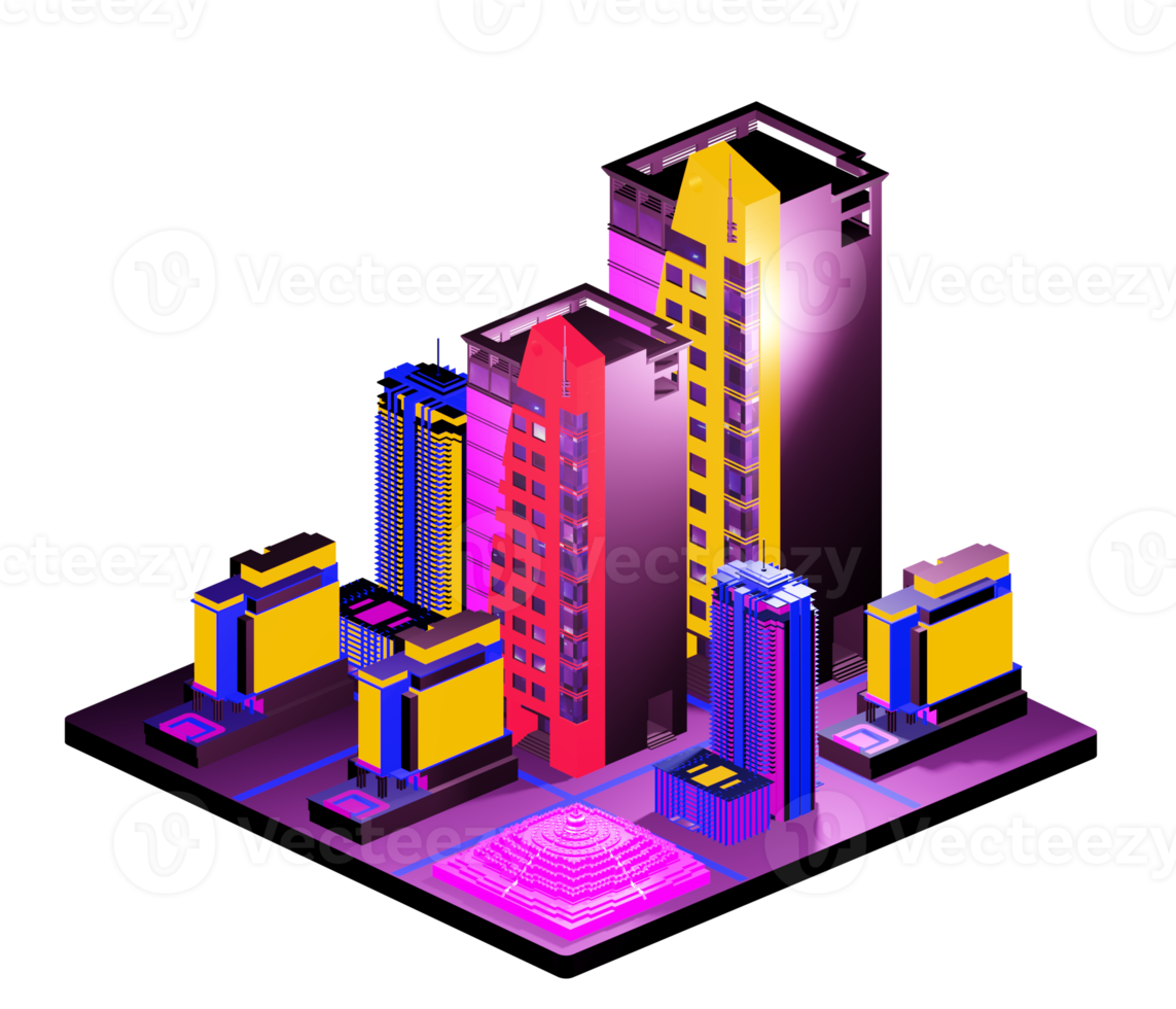 Isometric building arrangement png