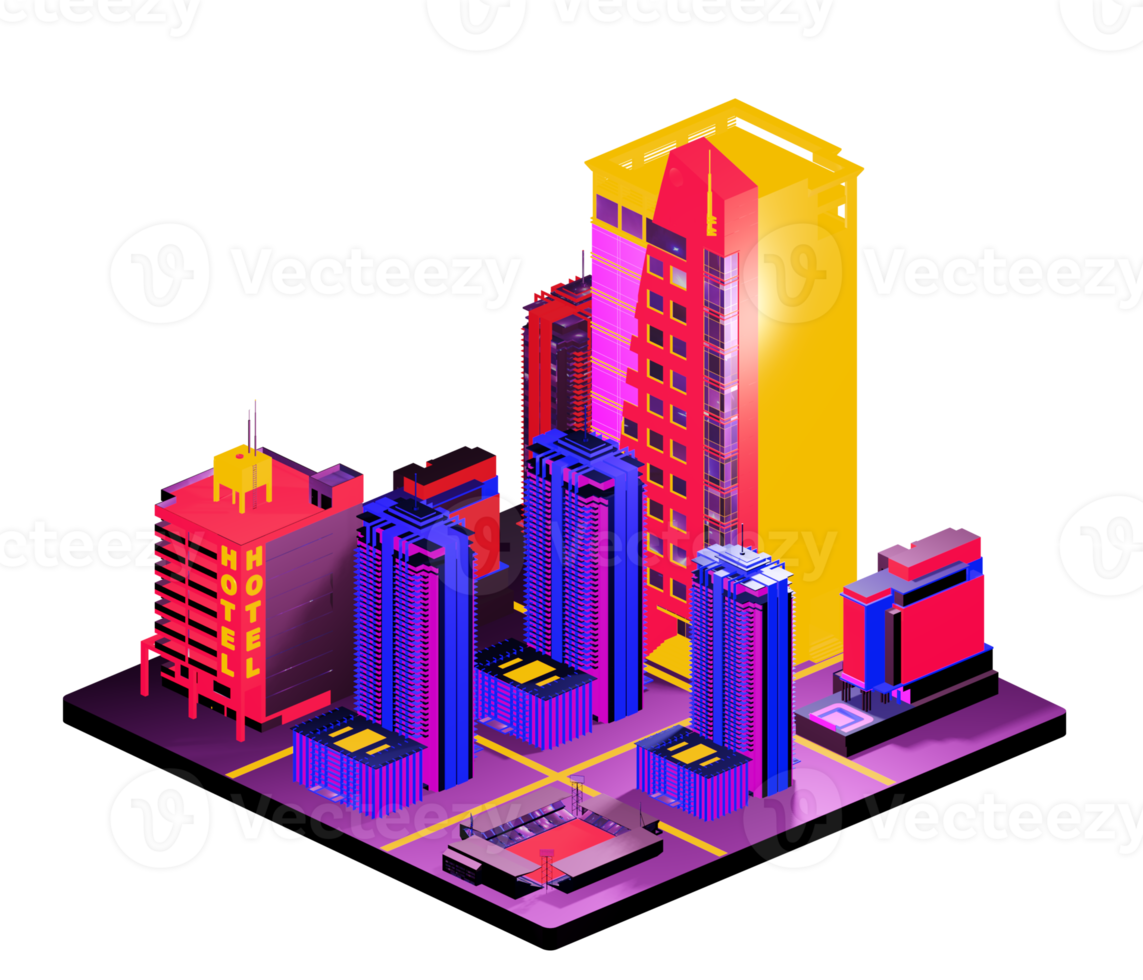 Isometric building arrangement png