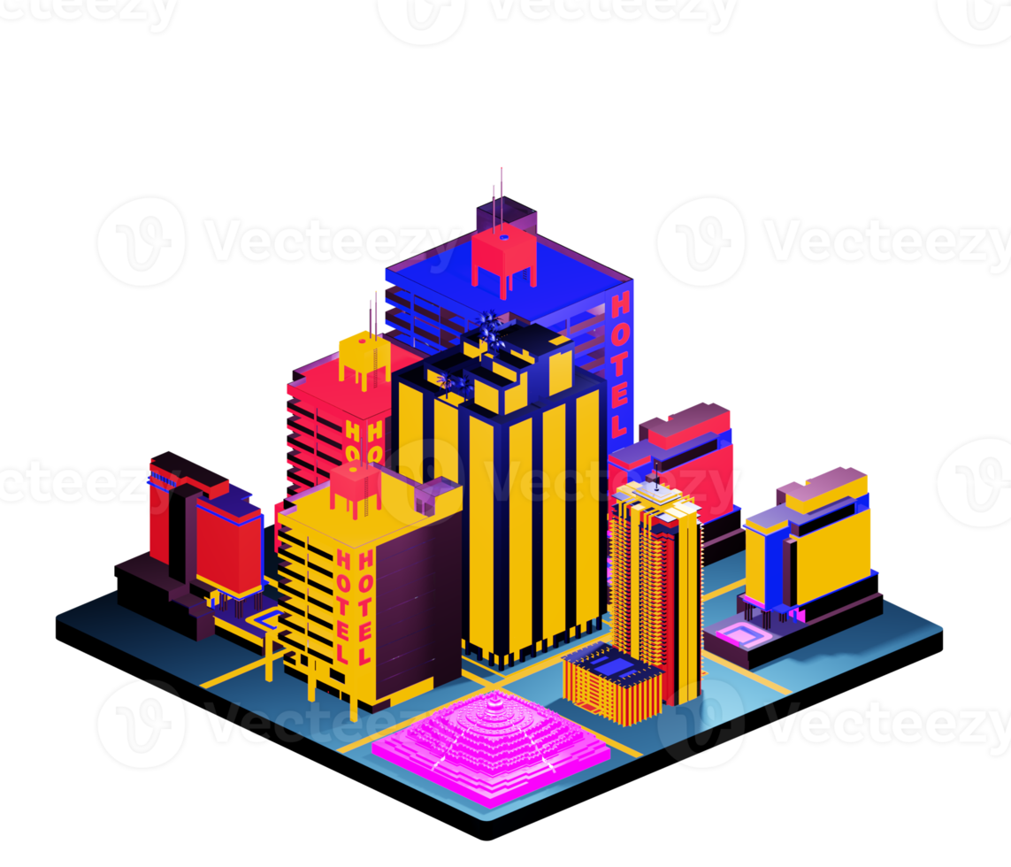 Isometric building arrangement png