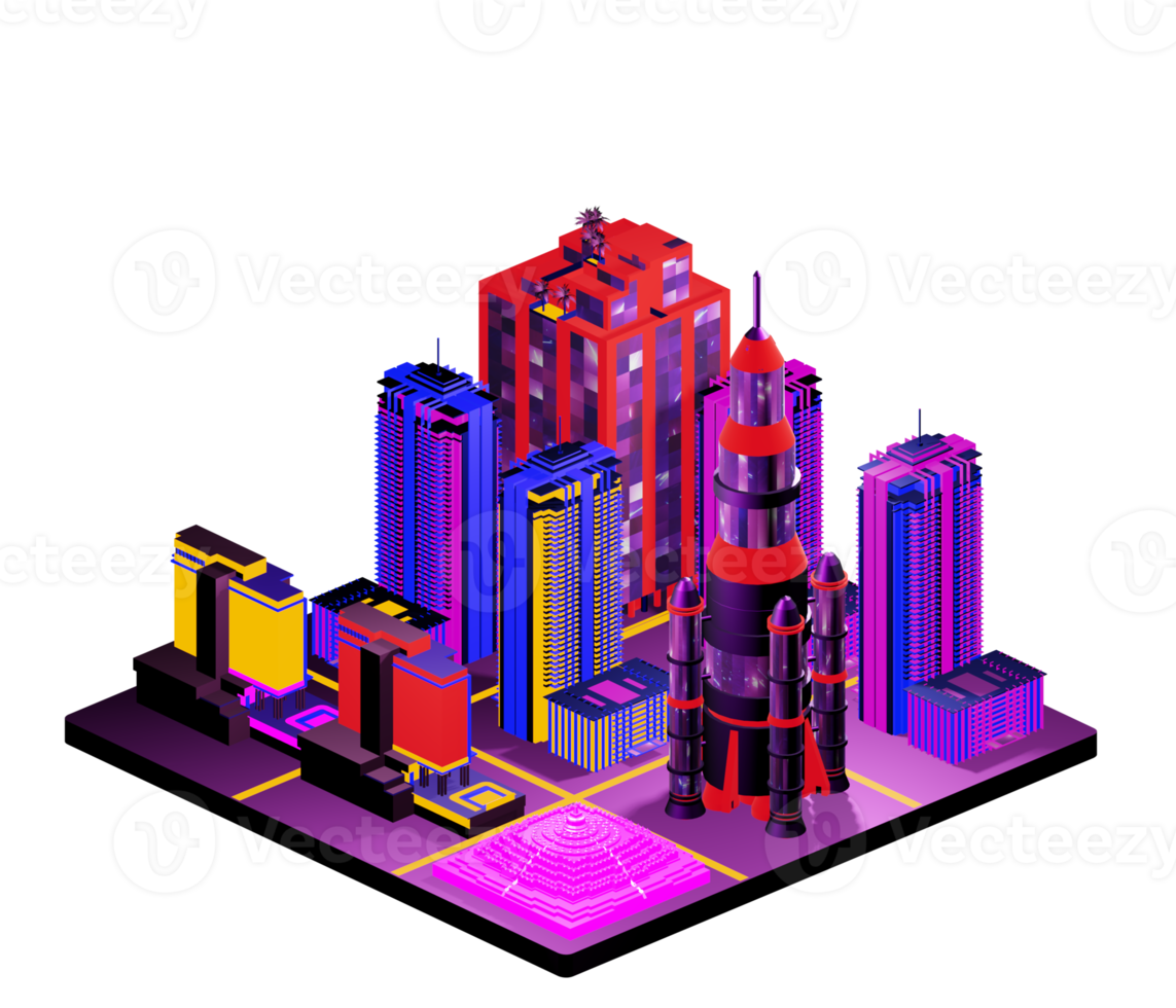 Isometric building arrangement png