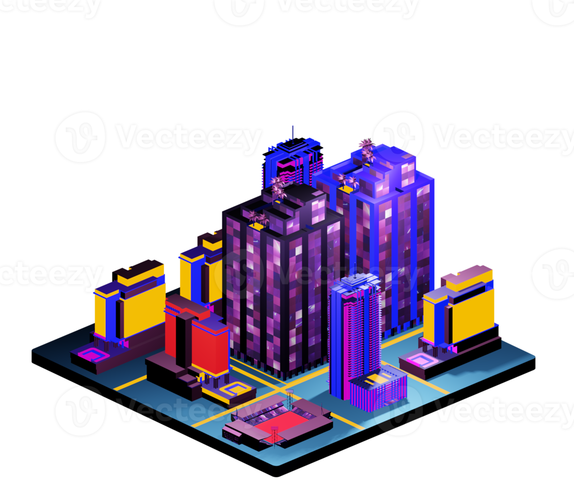 Isometric building arrangement png