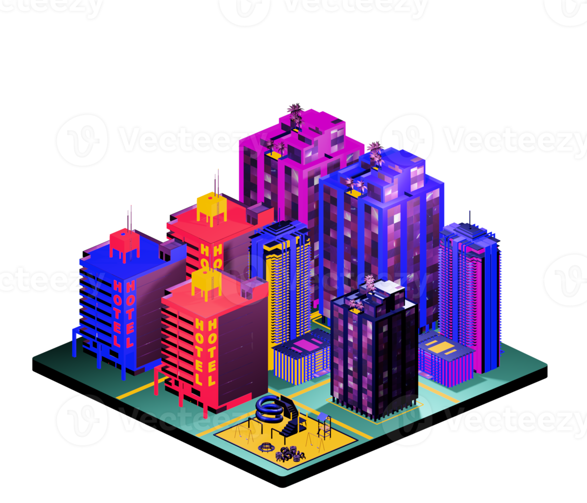 Isometric building in retro style png