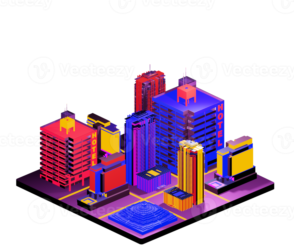 Isometric building in retro style png