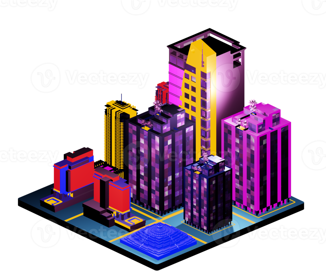 Isometric building arrangement png