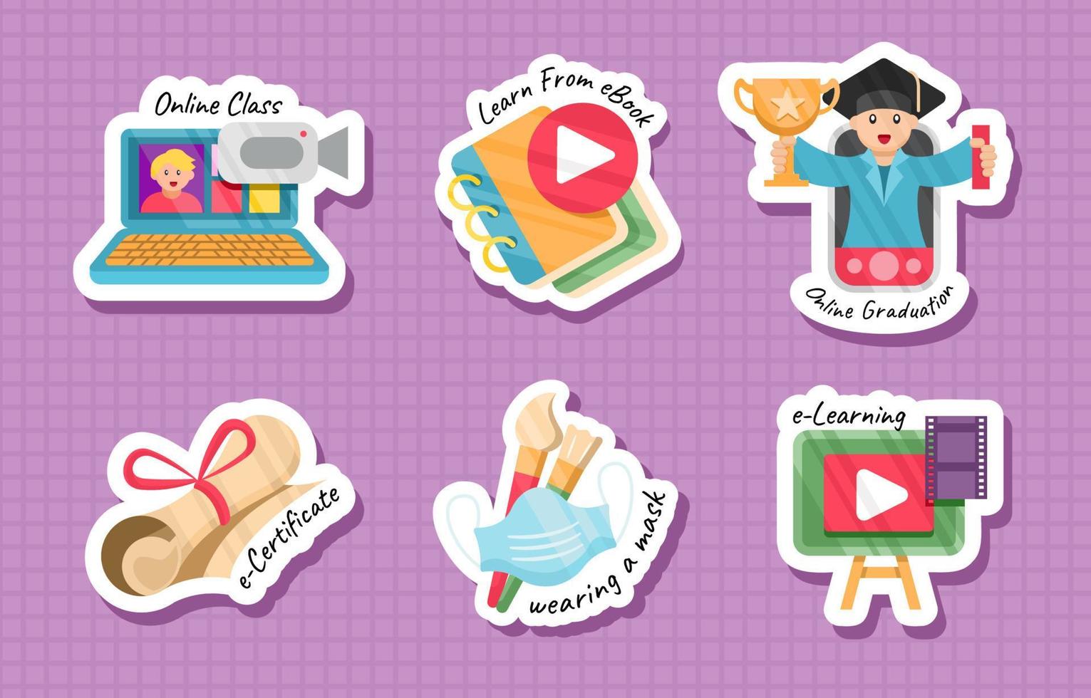 Back to Shool New Normal Sticker vector