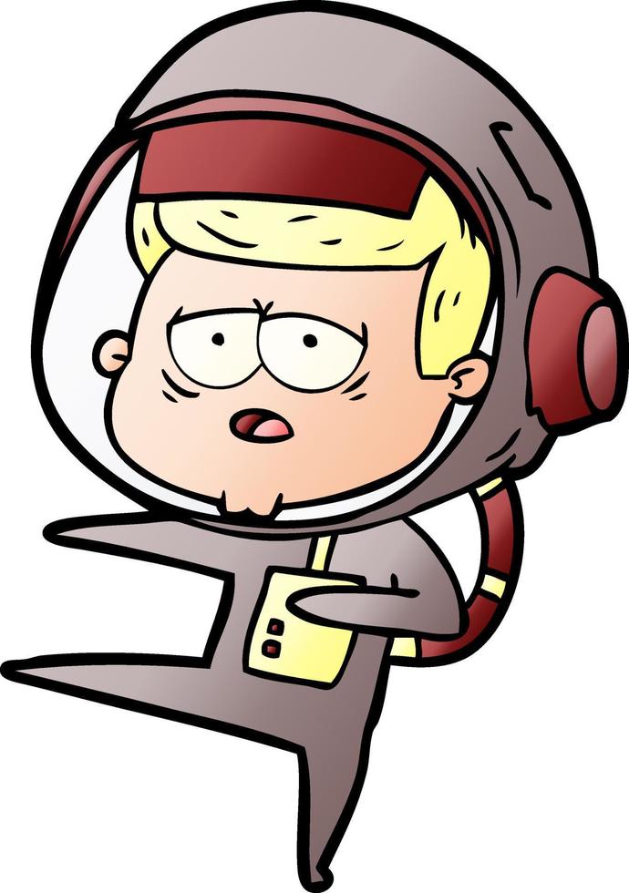 cartoon tired astronaut vector