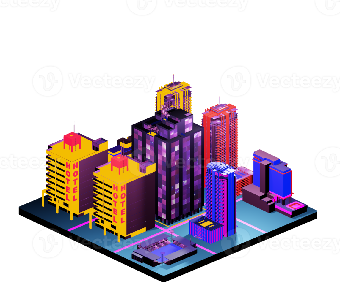 Isometric building arrangement png