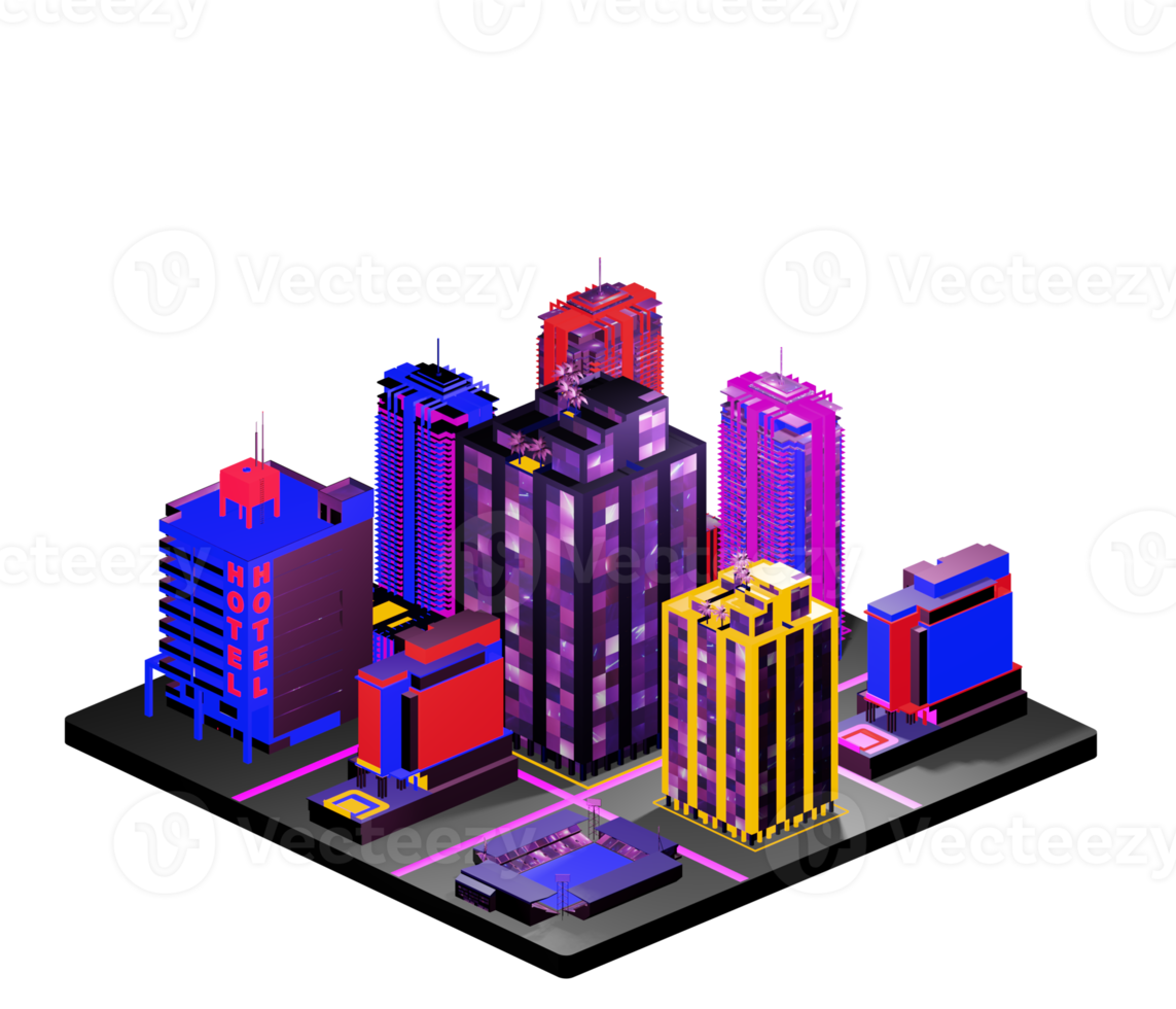 Isometric building in retro style png