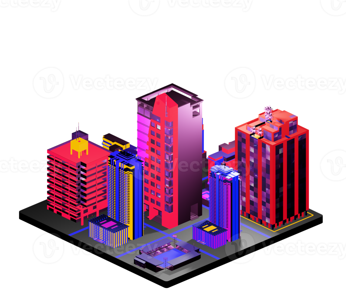 Isometric building arrangement png