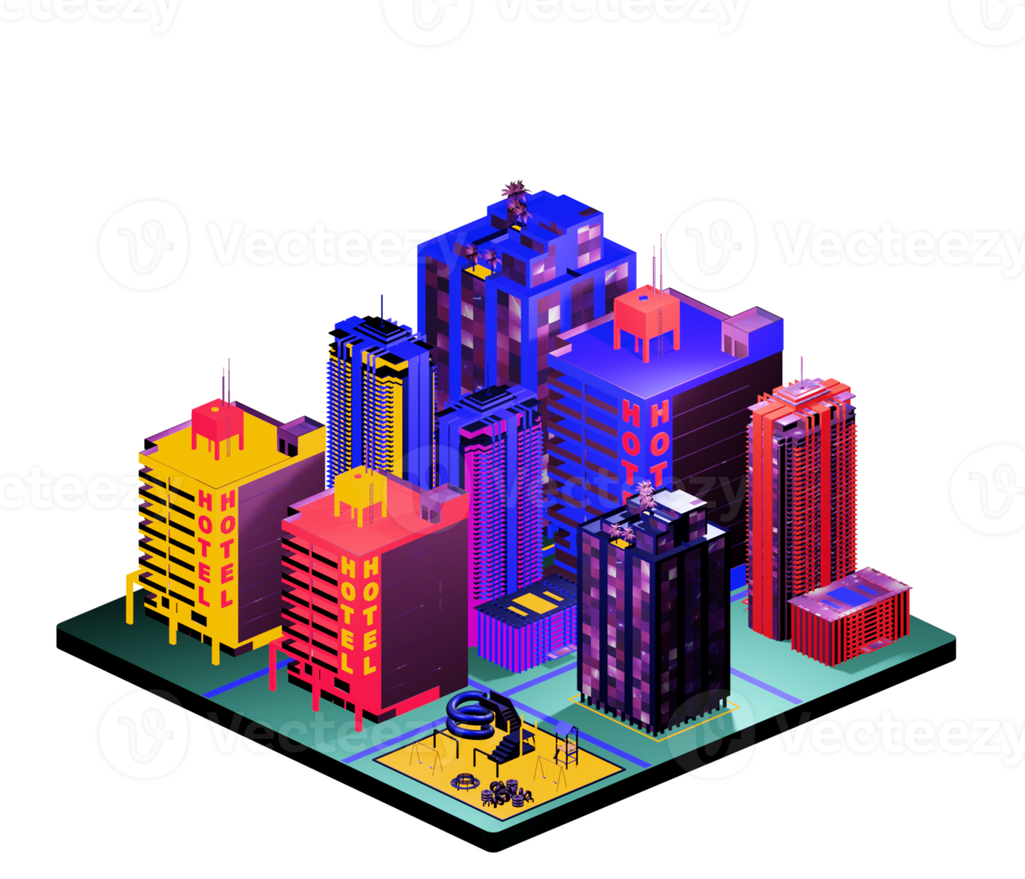 Isometric building in retro style png