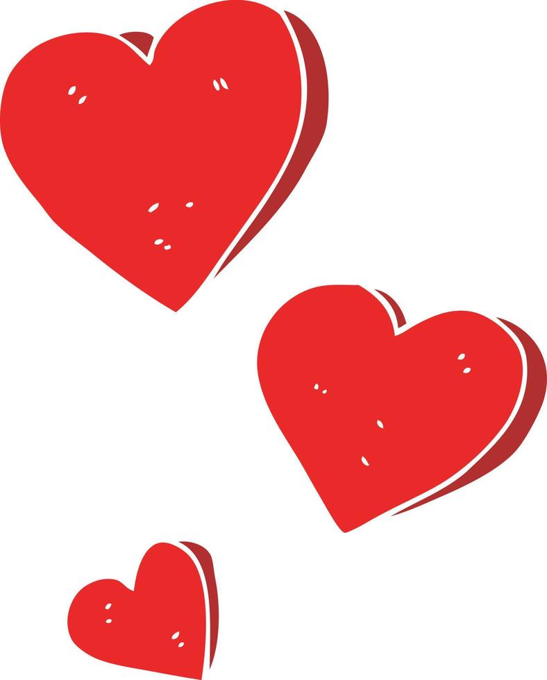 flat color illustration of hearts vector