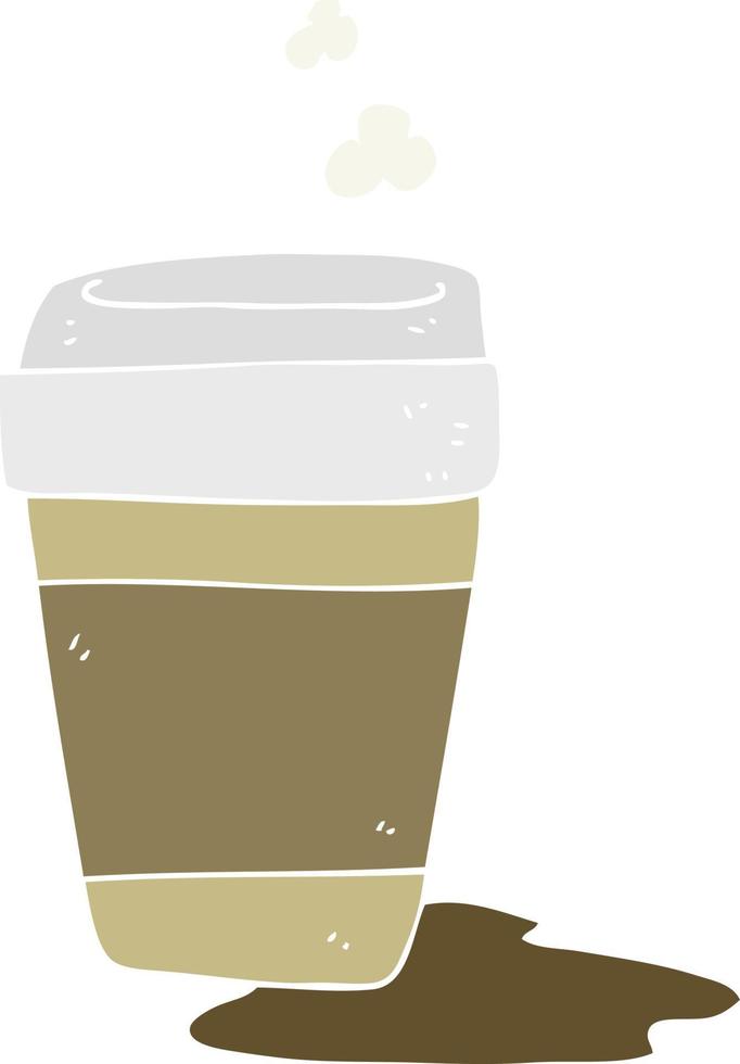 flat color illustration of coffee cup vector